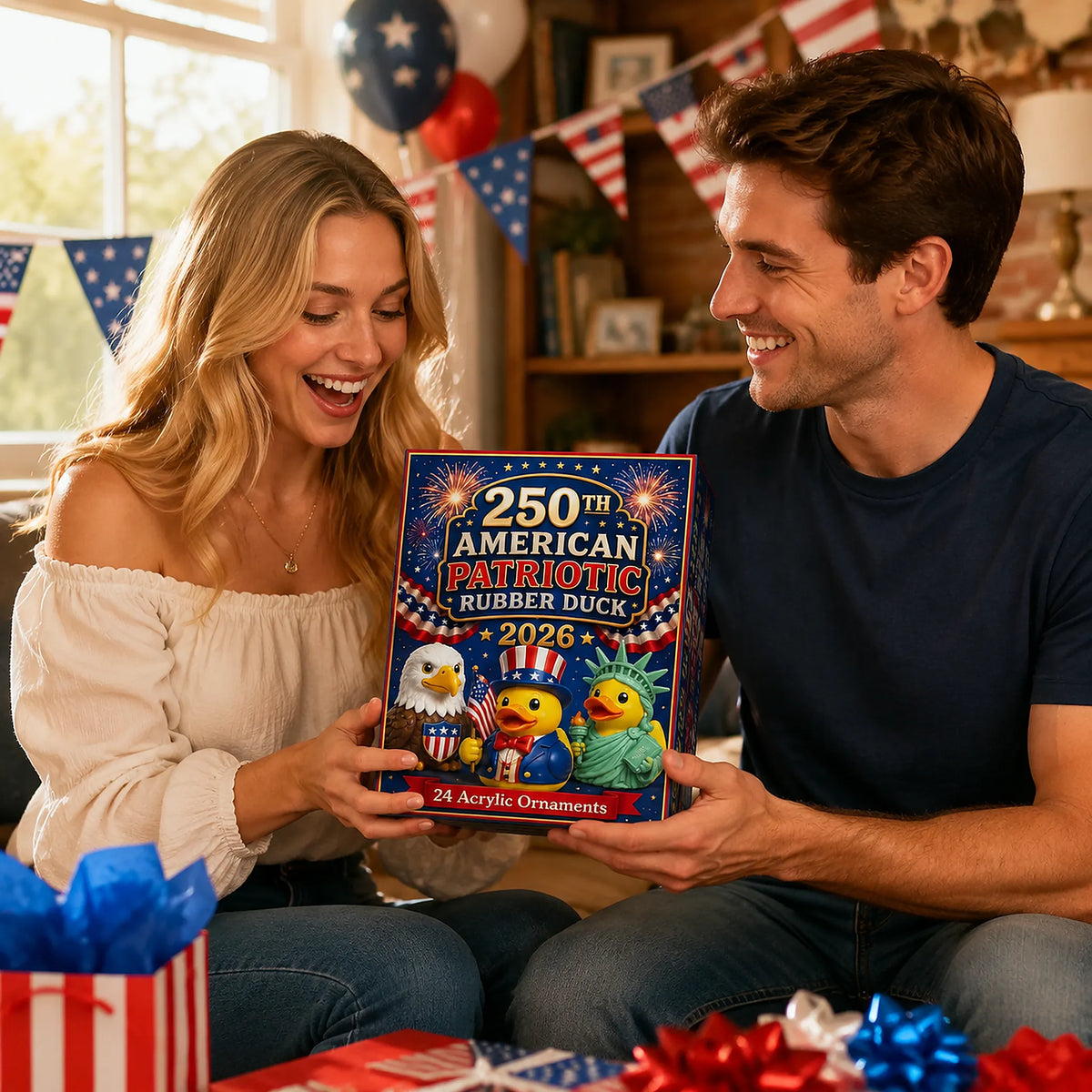 🎉🎄 Limited Edition!🔥🌟2026 American Patriotic Duck Advent Calendar - Gift for Adults Friends Patriots and Families Christmas Holiday Countdown Gift