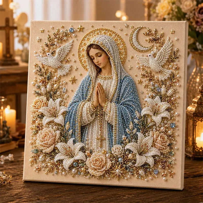 ✝️DIY Jesus Pearl Art Kit | 3D Pearl-Style Christian Artwork for Prayer Corners & Faith Gifts