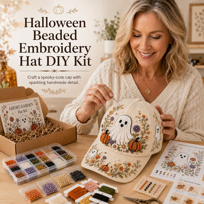 Halloween Beaded Embroidery Hat DIY Kit