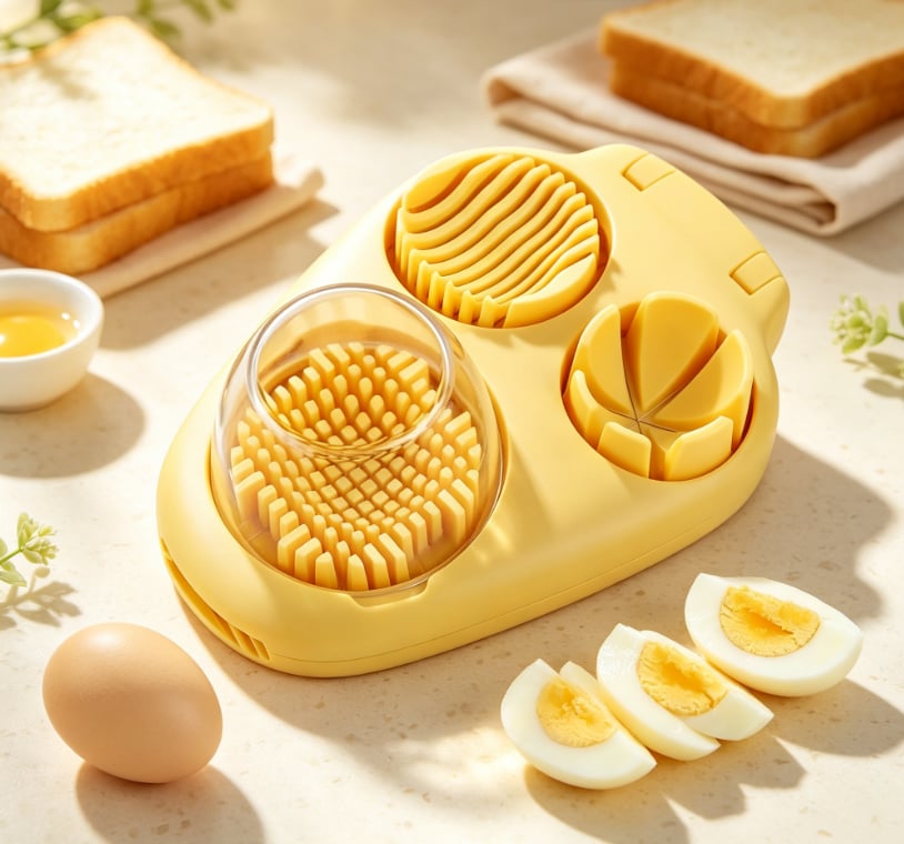 🥗Kitchen Essentials 🔪 3-in-1 Egg Slicer – Dice, Wedge, or Slice
