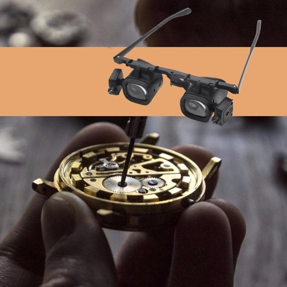 Head Mount Glass 2 4 6 12 24X Eye Loupes with LED Light