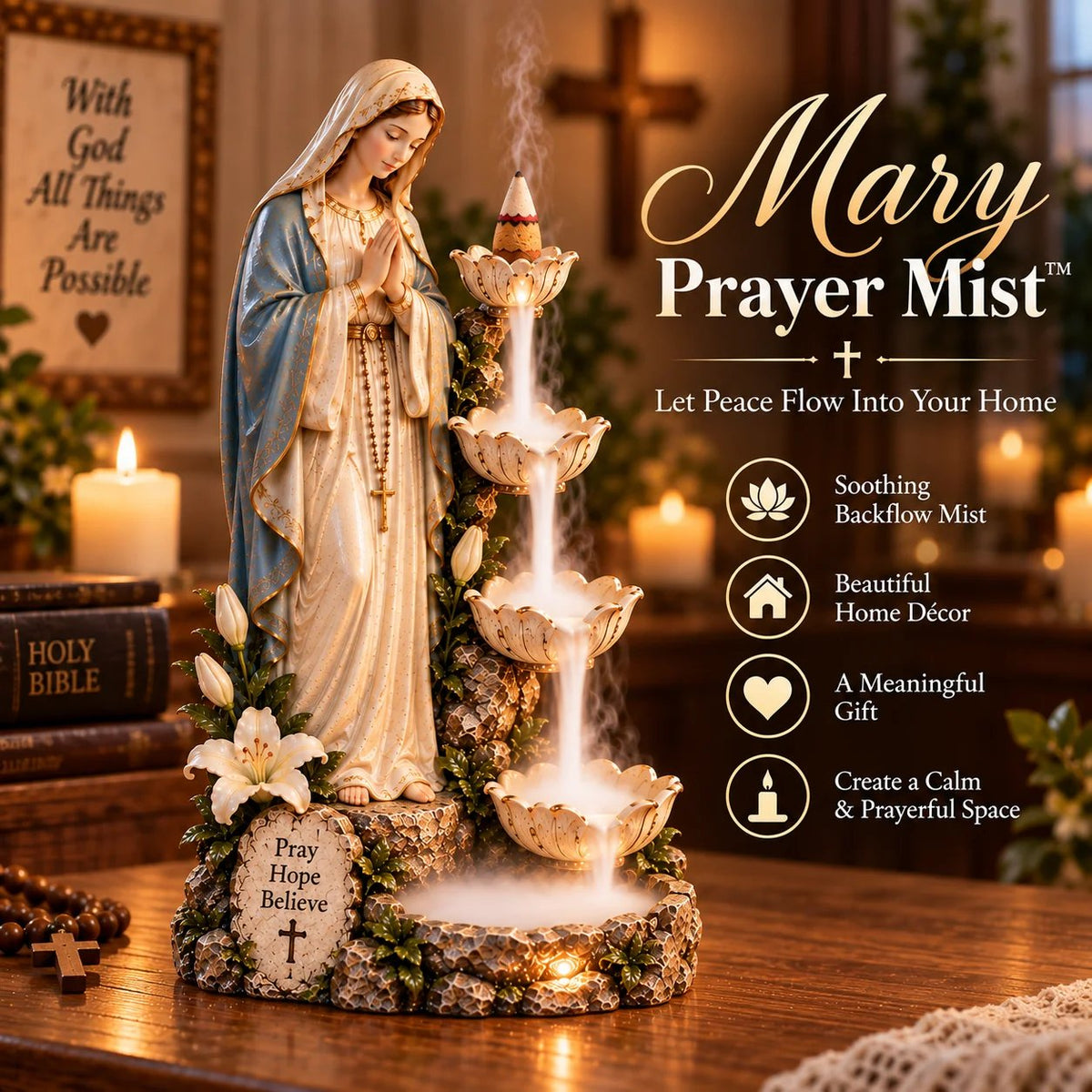 ✨ Faith-Inspired Backflow Collection™ – Peaceful Christian Home Decor