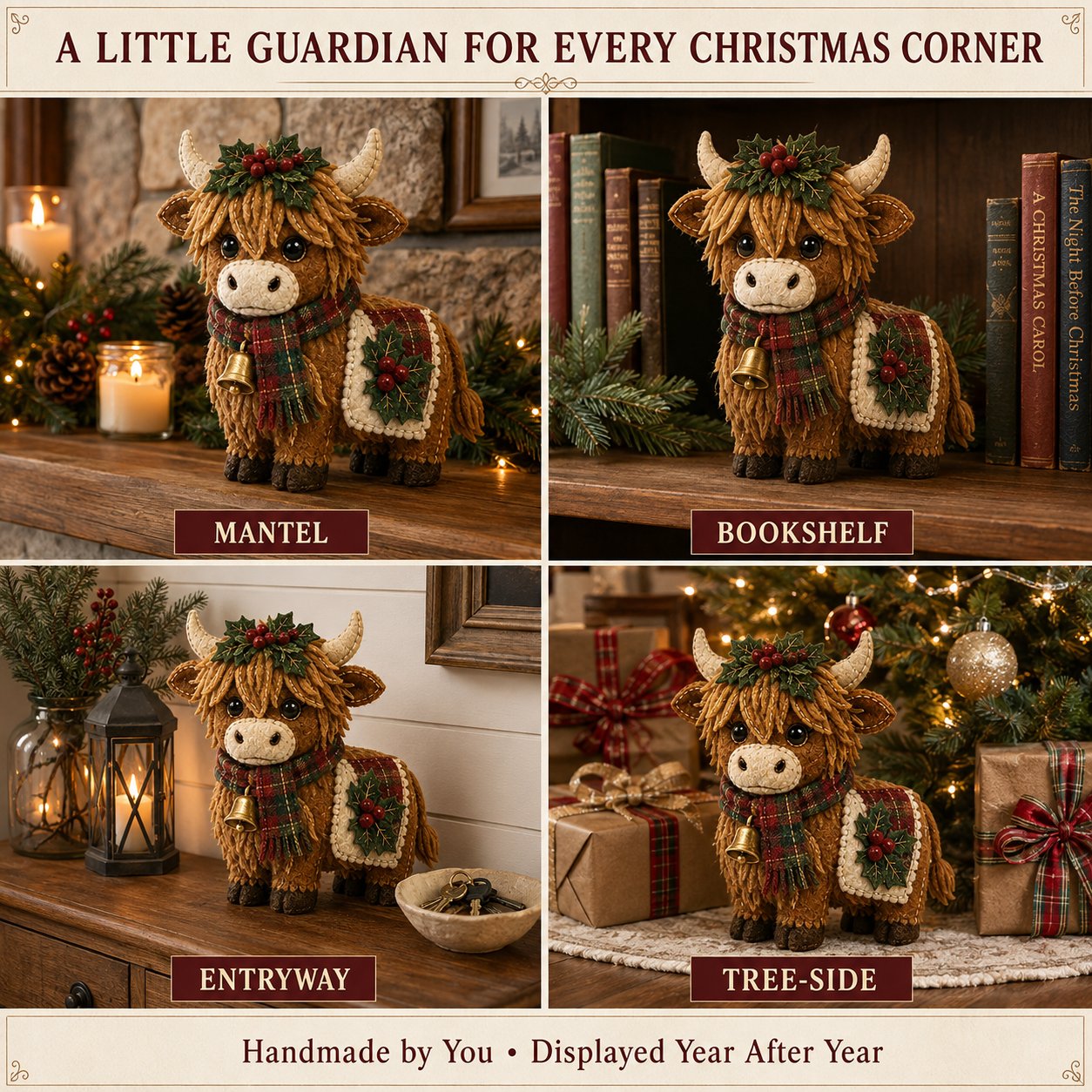⏳ Last Day 49% OFF – 🎄Beginner-Friendly Christmas Holiday Guardian Felt Patchwork Kit Collection | Complete Kit with Pre-Cut Felt, Embroidery Materials & Step-by-Step Guide Included 💕