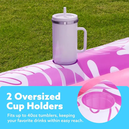 4-in-1 XL Inflatable Tanning Pool Lounge with Cup Holder