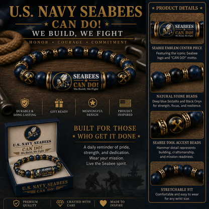 ⚓Last Day Promo: 49% OFF - 🐝U.S. Navy Seabees Can Do! Tribute Beaded Bracelet -  🔥Buy 2 Get 1 Free & ✈️Free Shipping Today!