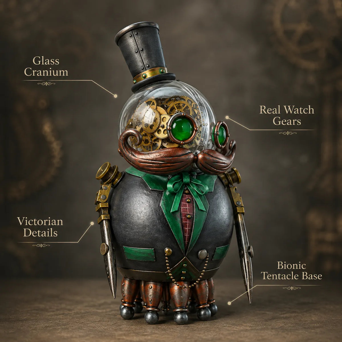 📐SteamPunk Mechanical Scholar Gear Art Sculpture