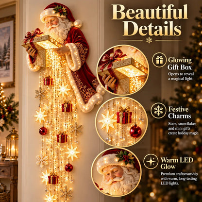 🎅 Santa’s Magical Gift Starfall Cascade™ | Lighted Wall Decor