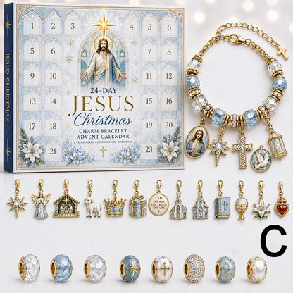 24-Day Christian Christmas Charm Bracelet Advent Calendar