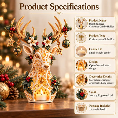 🦌 Starlit Reindeer Christmas Tealight Holder