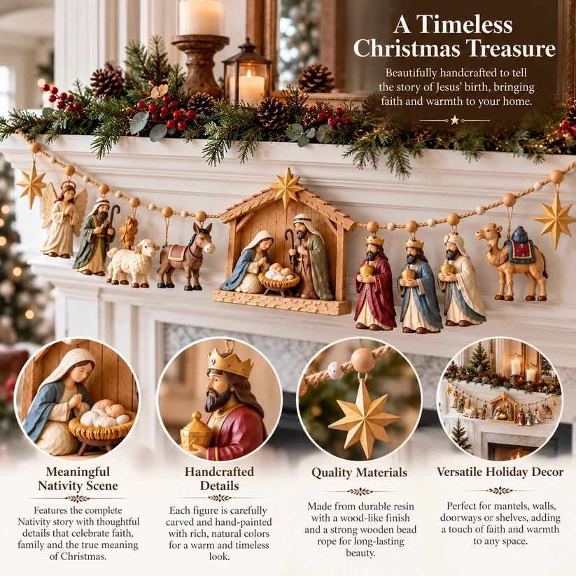 ✝️ 🎄 The Night Hope Was Born – Bethlehem Nativity Christmas Garland(📦Buy 2 Free Shipping)