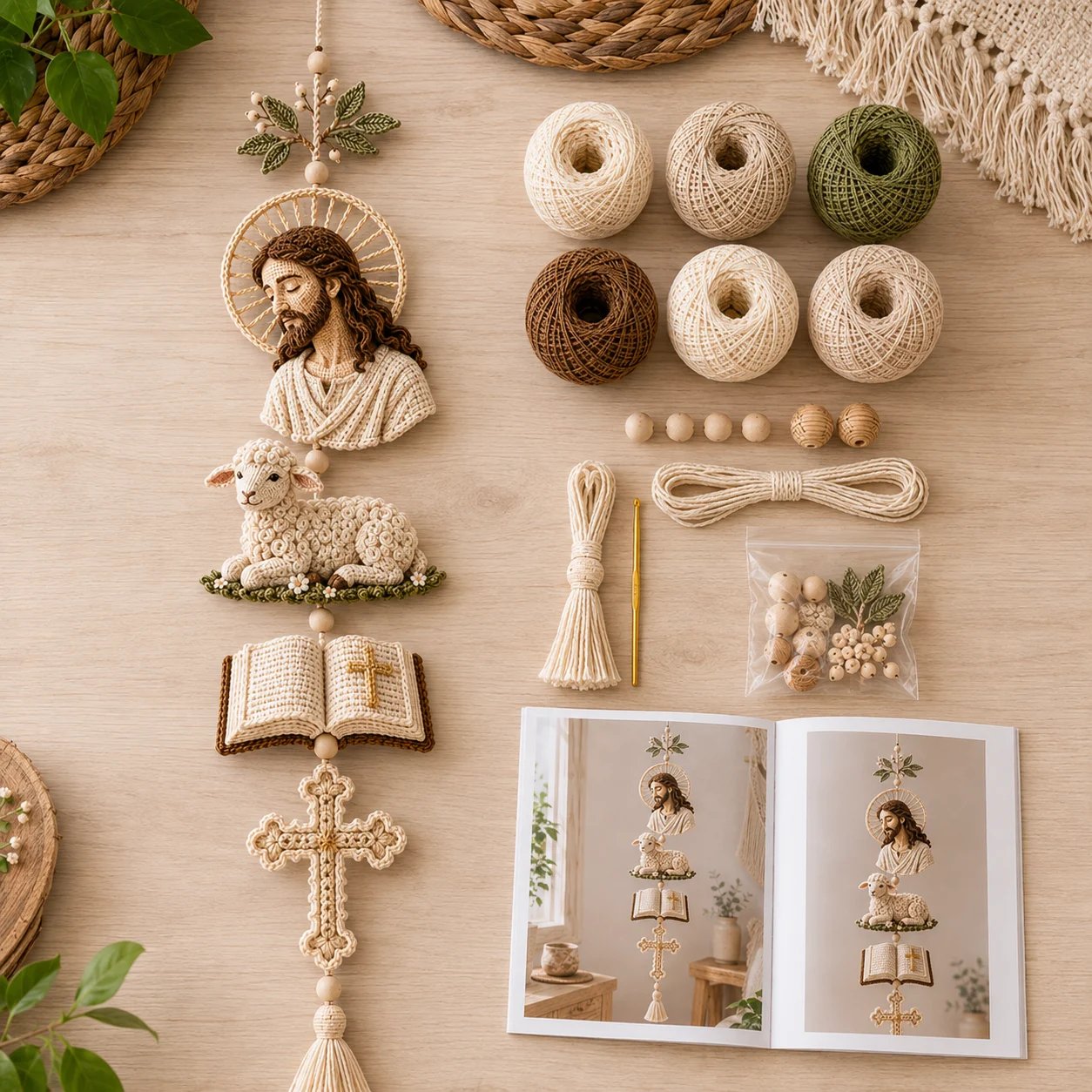 ✝️Blessed Faith Hanging Cascade – Finished Ornament or DIY Crochet Kit