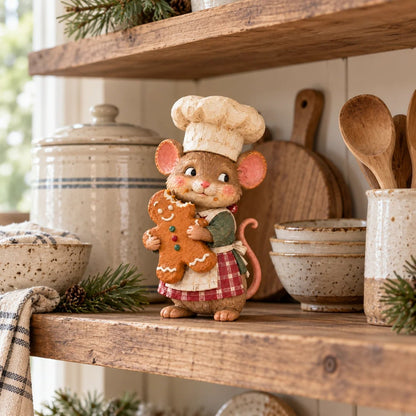 🍪 Gingerbread Mouse Baker — Whimsical Christmas Figurine🎁(📦Buy 2 Free Shipping)