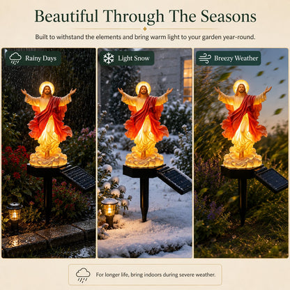 Solar-Powered Illuminated Jesus Garden Statue