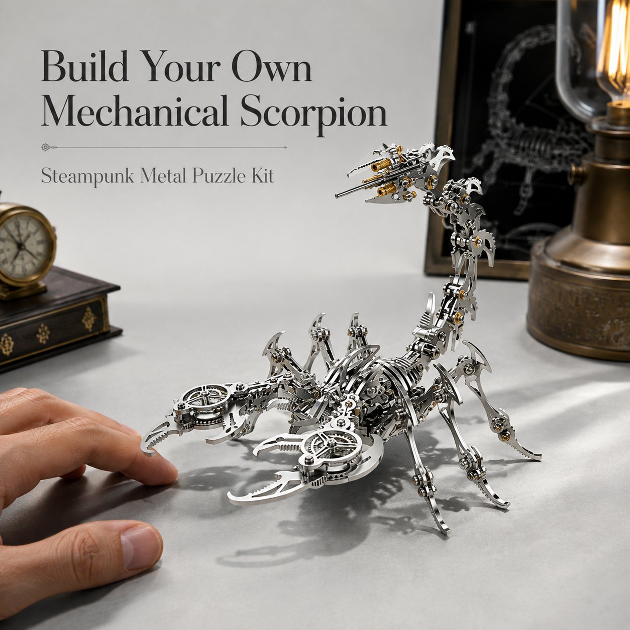 🦂 Build Your Own Mechanical Scorpion — A Steampunk Metal Puzzle Kit That Turns Into A Stunning Desk Art Piece