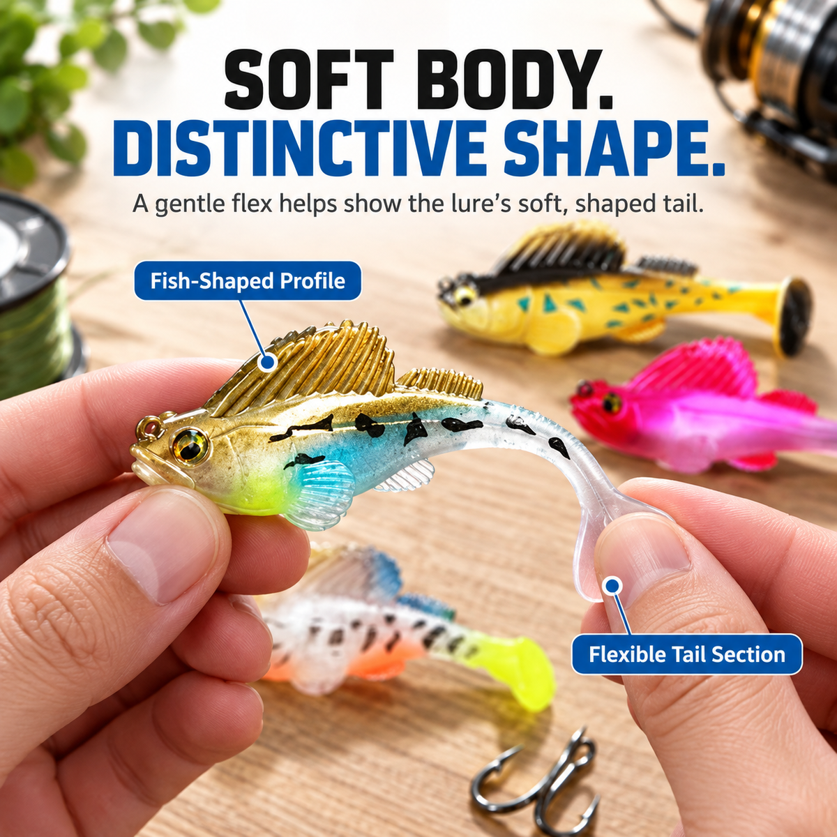 🔥HOT SALE🔥5-Piece T-Tail Soft Lure Set with Box