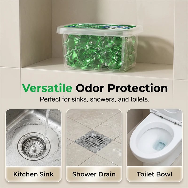 🥳2026 HOT SALE🥳💞50K+ SOLD!｜Drain Deodorizer Pods – Bio‑enzyme formula neutralizes smells at the source. Instant fresh scent, no harsh chemicals. Say goodbye to embarrassing odours. 🚰✅
