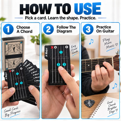 🎸✨ Guitar Chord Cards — Learn Chords Faster & Master Your Guitar Skills Easier!
