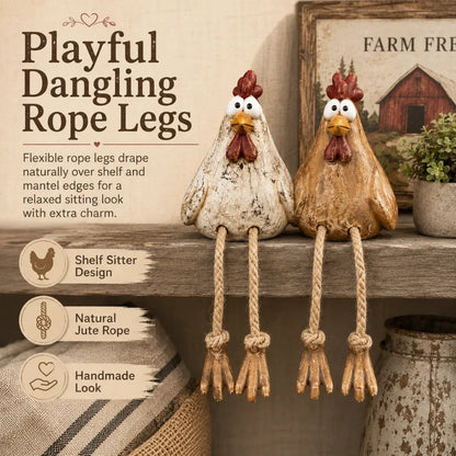 🏡🐔🪿 Playful country-style animal figurines – charming animal pairs for a cozy home