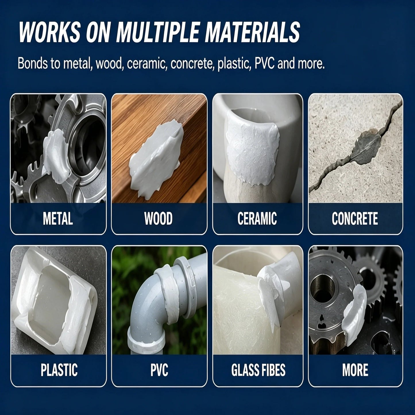 🔧Steel Reinforced Epoxy Repair Putty – Multi-Surface Moldable Epoxy for Metal, Wood & Hard Surfaces, Patch Cracks Gaps Holes, Sandable & Paintable, Water-Resistant🛠️