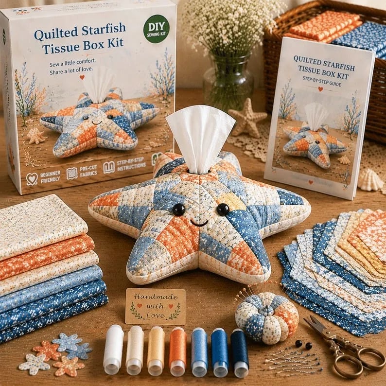 🎁🎉Only $24.99 This Week🌟🎉🧵 "Clever Hands" Ocean Animals DIY Tissue Box Craft Kit