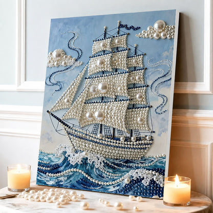 ✨ LAST DAY 49% OFF – Premium Pearl Self-Adhesive Canvas Art Kit | Pre-Printed Oil Canvas with Acrylic Pearl Pieces DIY Elegant 40×50cm Wall Decor 🖼️💎