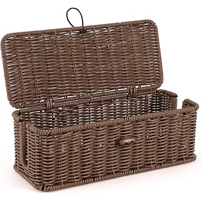 Handwoven Rattan Cable Management Box