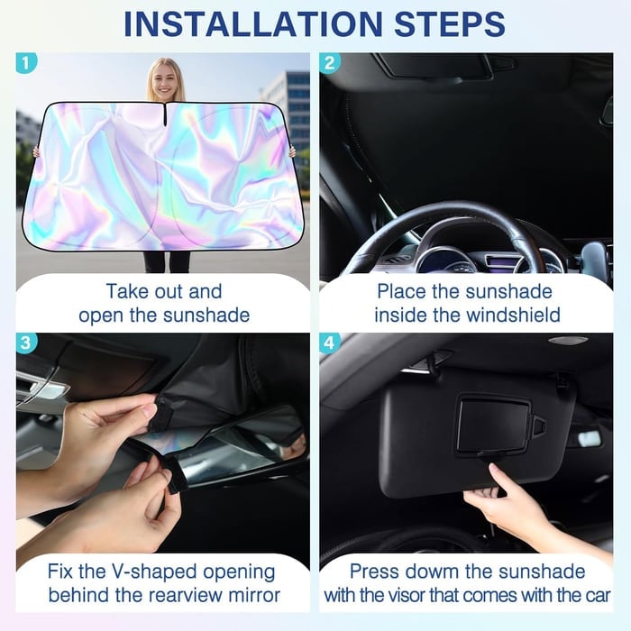 🎉🌊2026 Summer Hot Sale-💥2026 Foldable Anti-UV Windshield Sunshade
