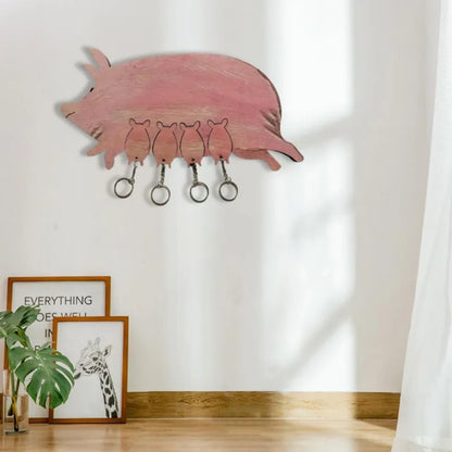 🐷 Piggy Key Holder Wall Sculpture – Cute Farmhouse Decor
