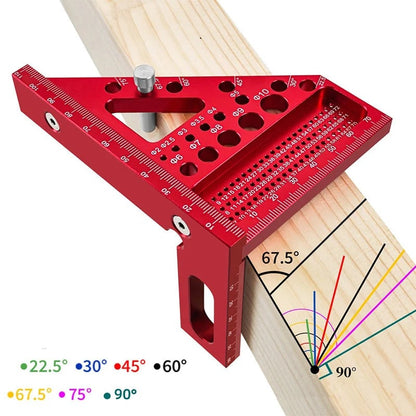 📐 Aluminum Triangle Square for Woodworking | Red & Blue