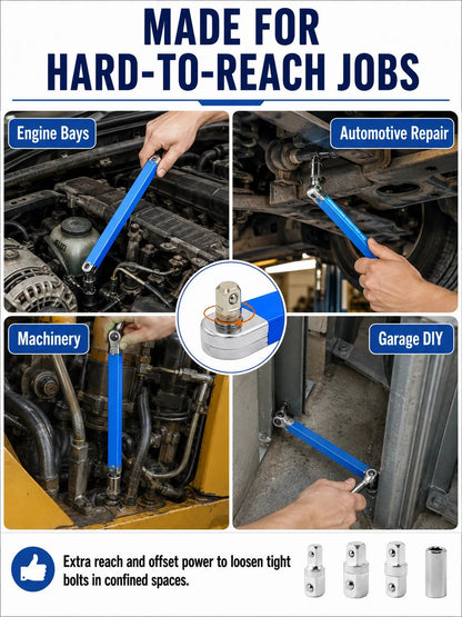 🎉🔧 Tool Deal ⚡ Impact-Ready Offset Wrench Extender with Universal Drive Adapters for Tight Spaces 🛠️