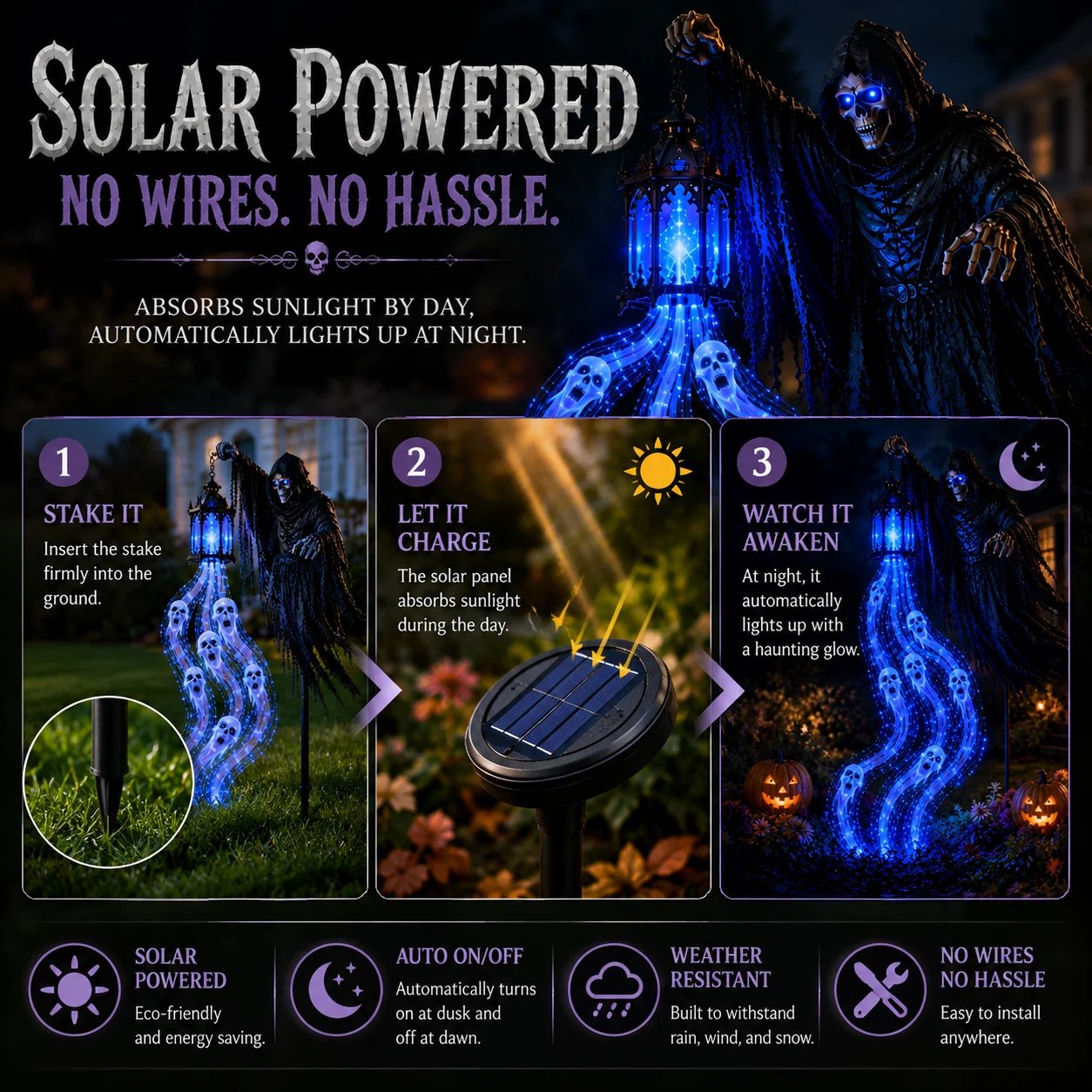 🎁Today 49% OFF🎁💀Halloween Soul Harvester Animated Garden Light