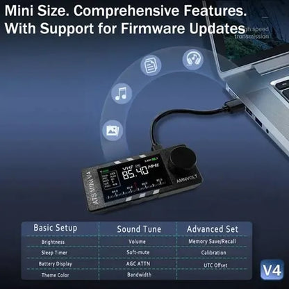 🔥Last Day 49% OFF📻Upgraded ATS Mini V4 Si4732 All Band DSP Radio Receiver