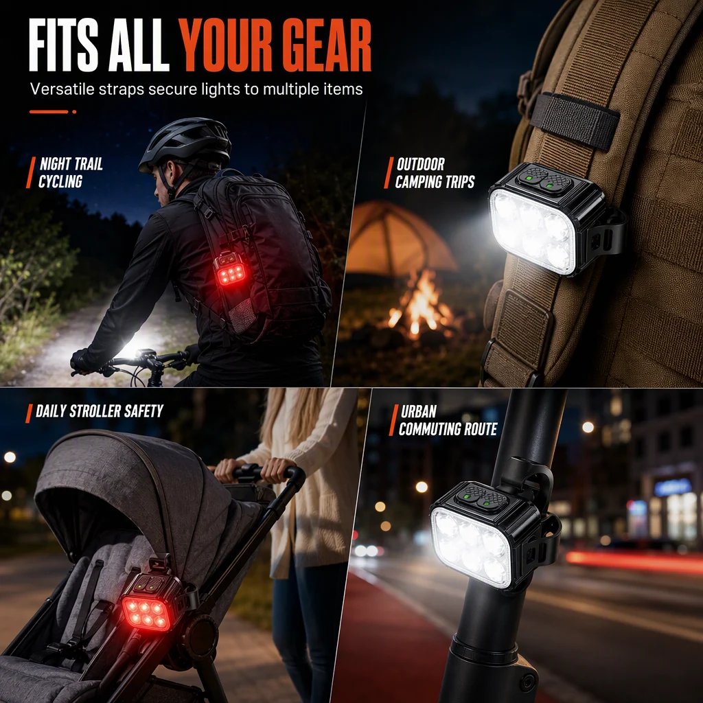 🎉📢📢50% OFF !! ⏰ Bright Bicycle Light Front Headlight and Rear Taillight for Mountain Bike Night Riding Safety Warning Cycling Accessories