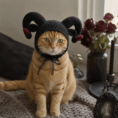 🖤🐾Handmade Gothic Crochet Cat Hat