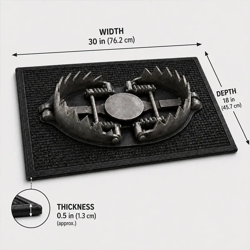 ⏳ Last Day 49% OFF –  😂  3D Bear Trap Illusion Doormat | Hyper-Realistic Rusted Trap Design with Soft Flexible Rubber, Detailed Teeth & Spring Effects 😱✨