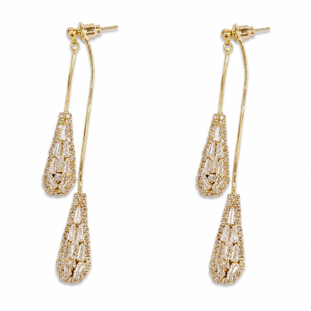 ✨ Two-Way Waterdrop Tassel Earrings - Convertible Zircon Drop Earrings 💎