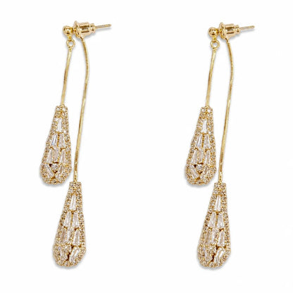 ✨ Two-Way Waterdrop Tassel Earrings - Convertible Zircon Drop Earrings 💎