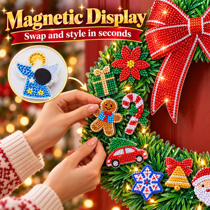 🎄DIY Magnetic Crystal Wreath｜✨ Craft 24 days of handmade holiday magic.