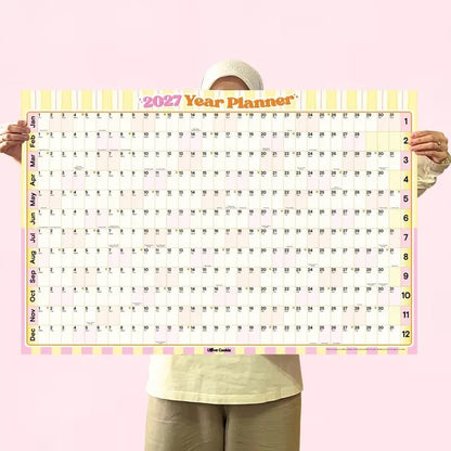 📅✨ 2027 Extra-Large Full Year Wall Planner – 90 × 60 cm | 140gsm Thick Matte Paper | 12-Month Year-at-a-Glance Calendar🏃