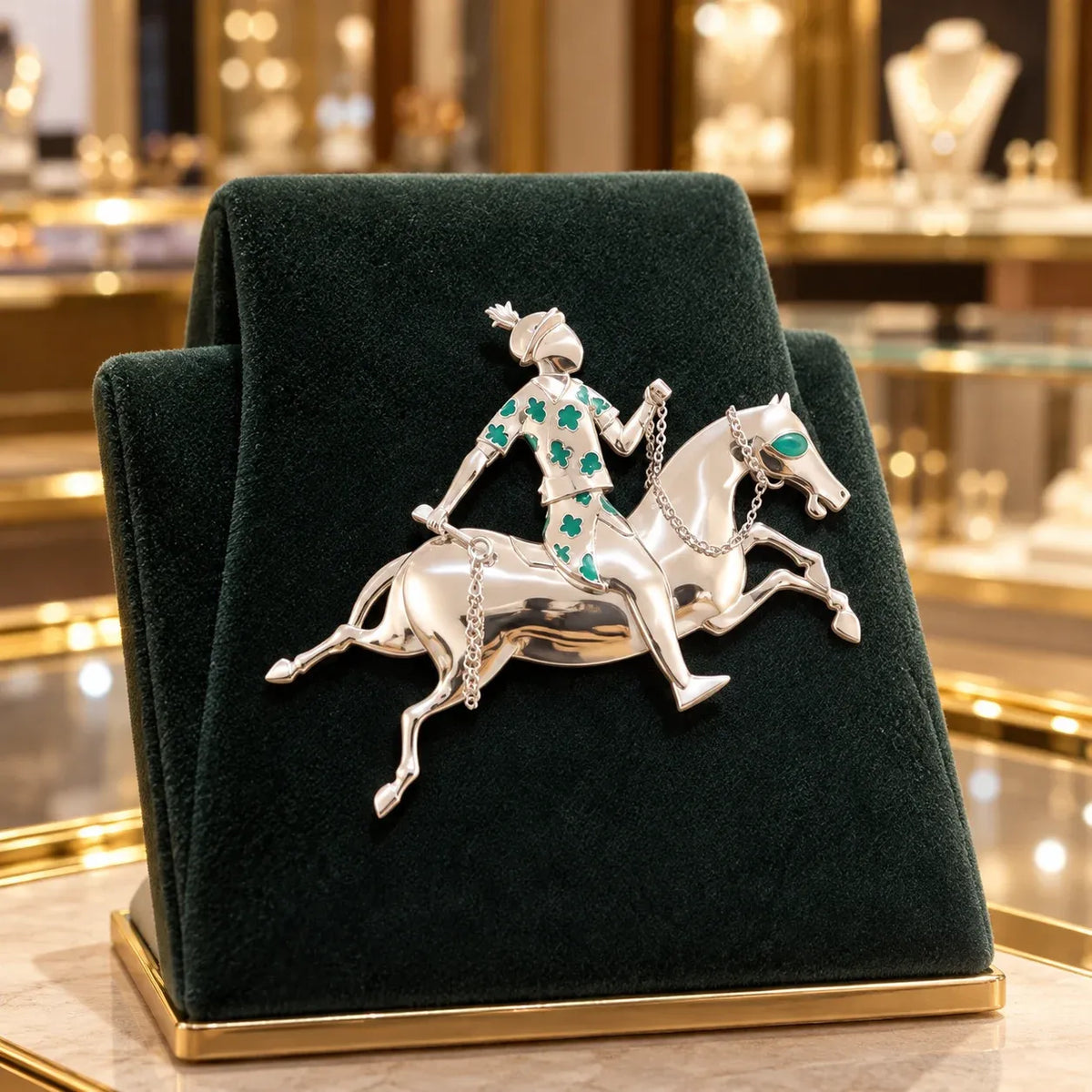 ✨ Handmade 925 Sterling Silver Equestrian Brooch – 2-in-1 Suit Pocket Accessory🐎🕴️