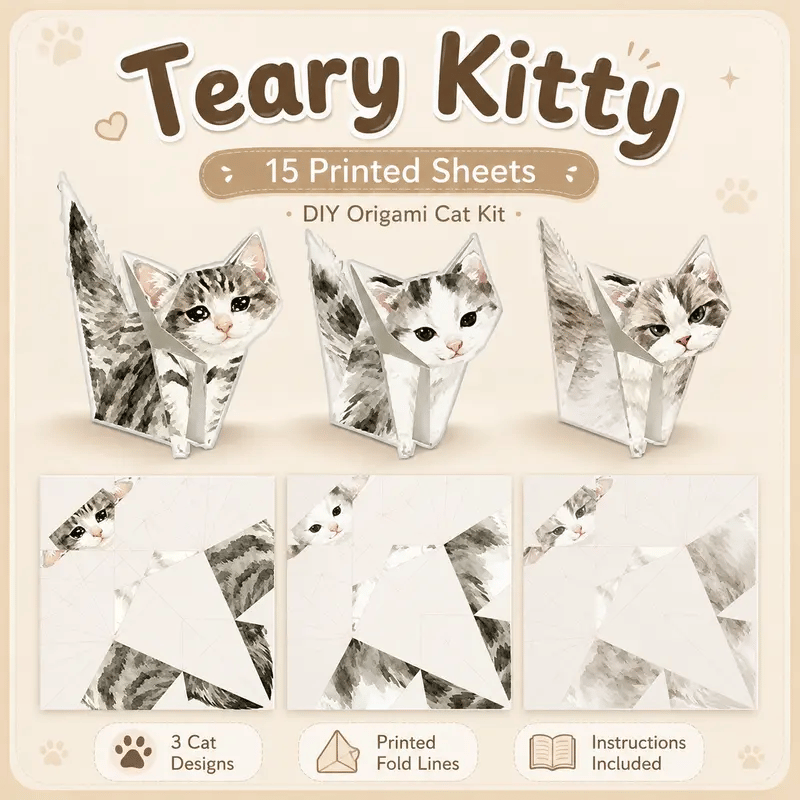Kitty World 3D Cat Origami Kit