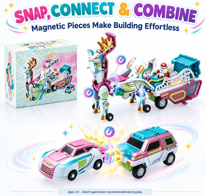 3-in-1 Transforming Reindeer Sleigh Toy, Lights & Sound