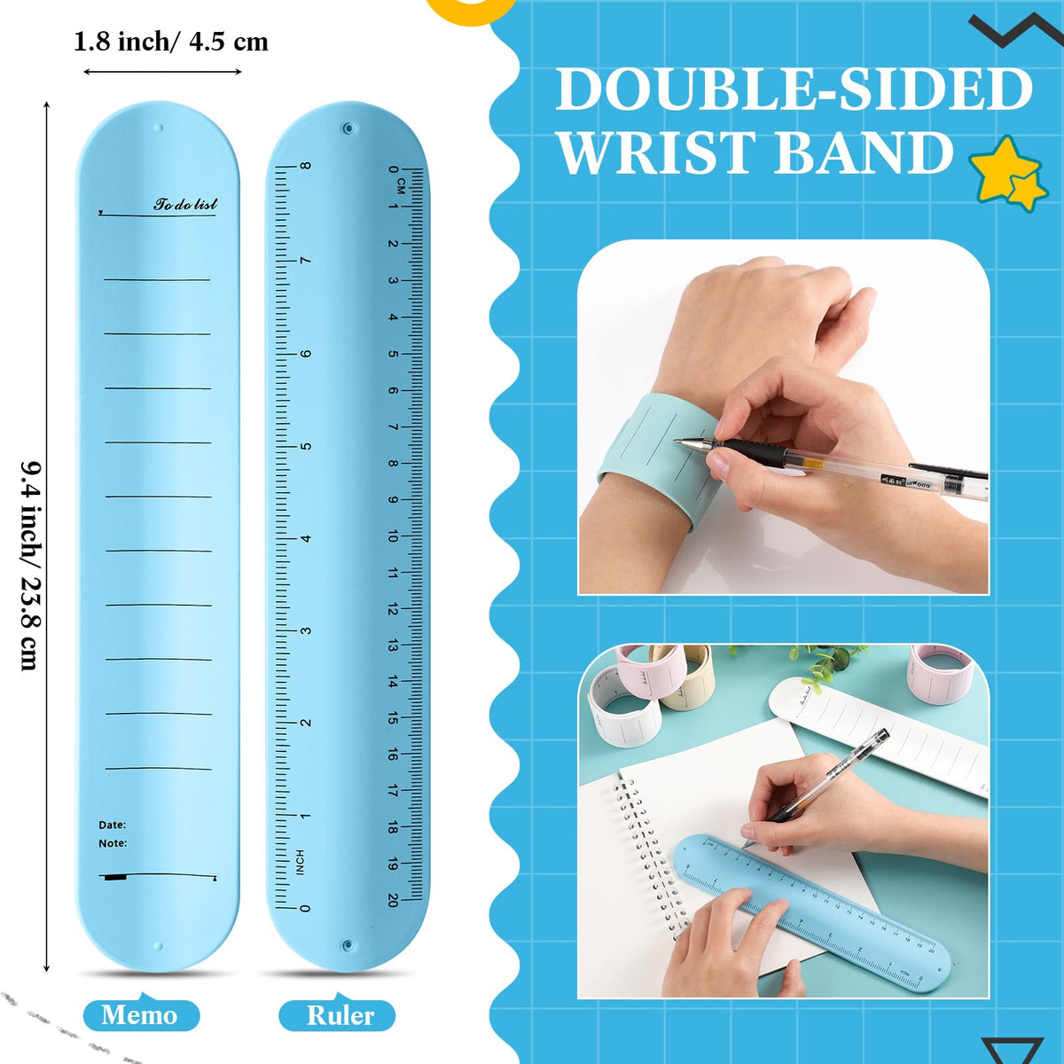 6 Pcs Silicone Bracelet to Do List Slap Silicone Reminder Bracelet Reusable Wearable Wrist Waterproof for Work Wrist Strap