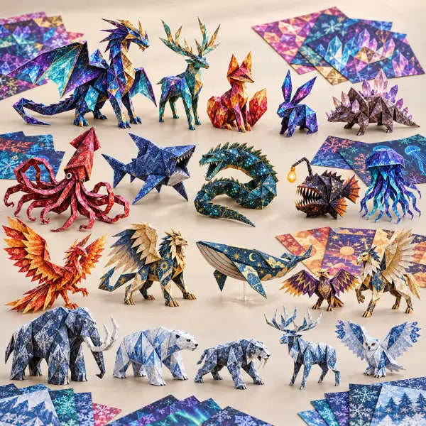 ⏳ Last Day 49% OFF – 🐉 Fantasy Paper Folding Craft Kit | 4 Magical Worlds with 50 Patterned Papers & Step-by-Step Guide ✨