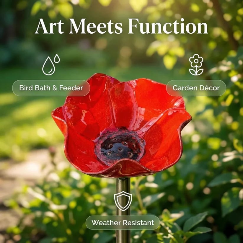 🌸 Everlasting Garden Blooms - Handmade  Metal Flower Garden Stake🐦
