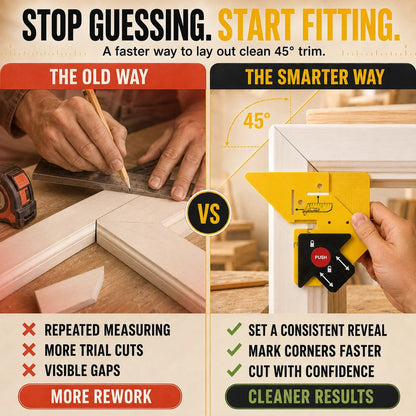 📐 Adjustable 45° Trim Marking & Measuring Tool – Fast Door & Window Casing Layout