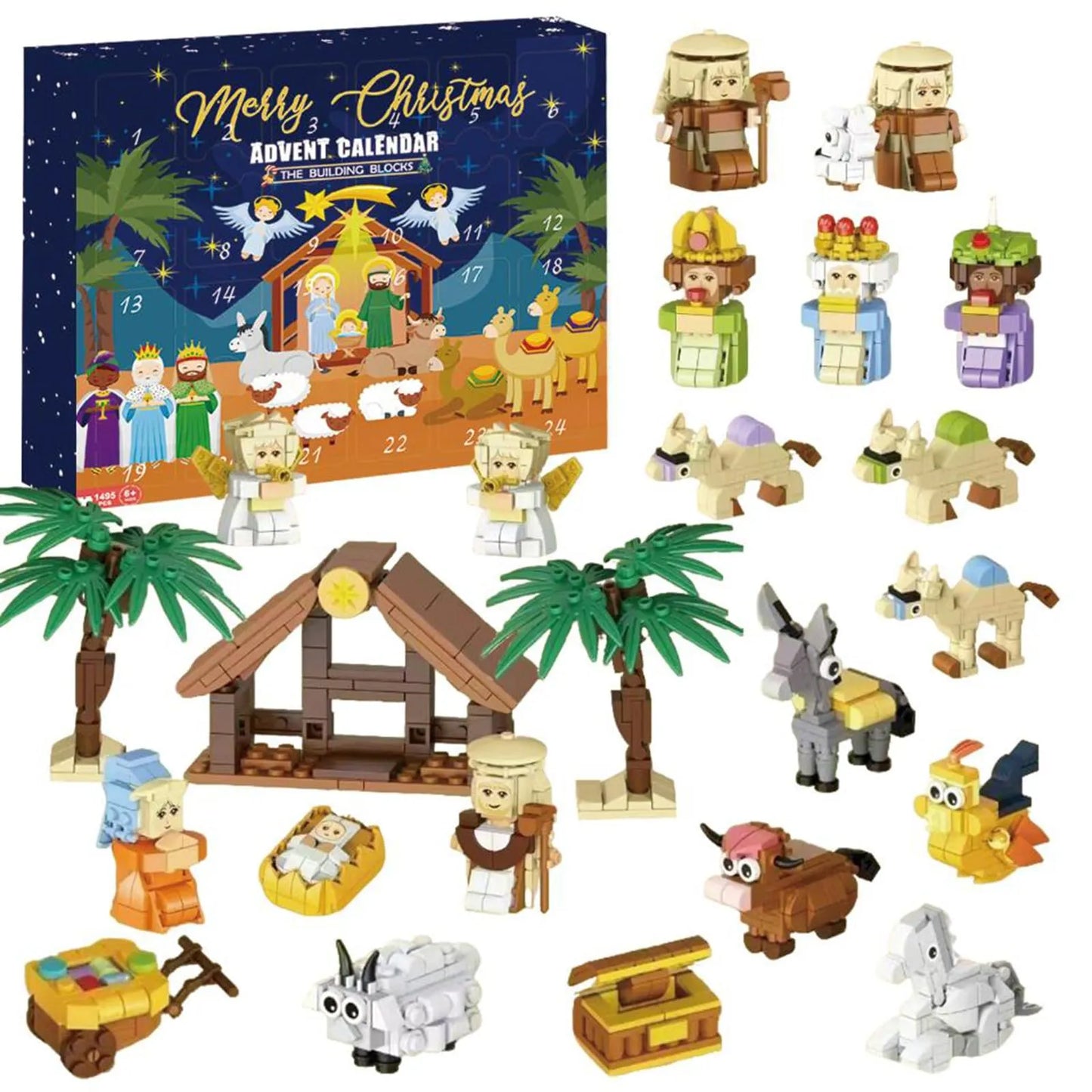 ⏳ Last Day 49% OFF – 🧱 24-Day Christmas Nativity Building Block Advent Calendar | 24 Daily Buildable Characters, Premium ABS Blocks & No-Glue Snap-Fit Assembly 🎄✨