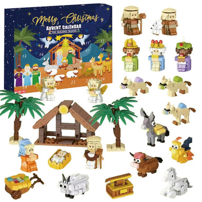 ⏳ Last Day 49% OFF – 🧱 24-Day Christmas Nativity Building Block Advent Calendar | 24 Daily Buildable Characters, Premium ABS Blocks & No-Glue Snap-Fit Assembly 🎄✨