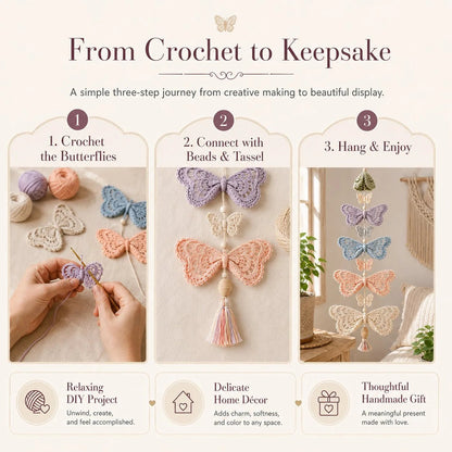 ❤️Beginner-Friendly🦋Butterfly Garden Cascade DIY Crochet Kit
