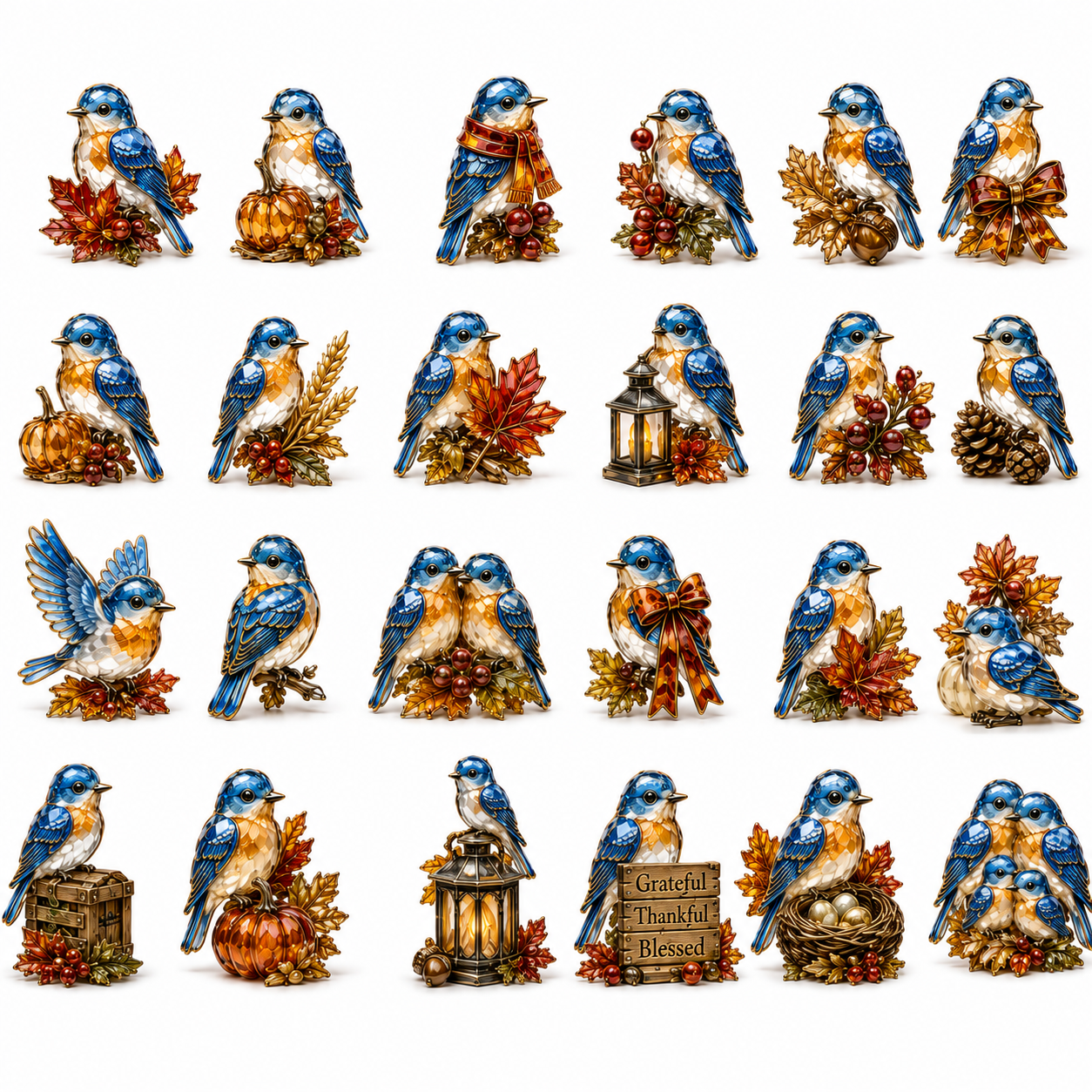 24-Day Bluebird Advent Calendar | Hand-Painted Ornament Countdown Gift